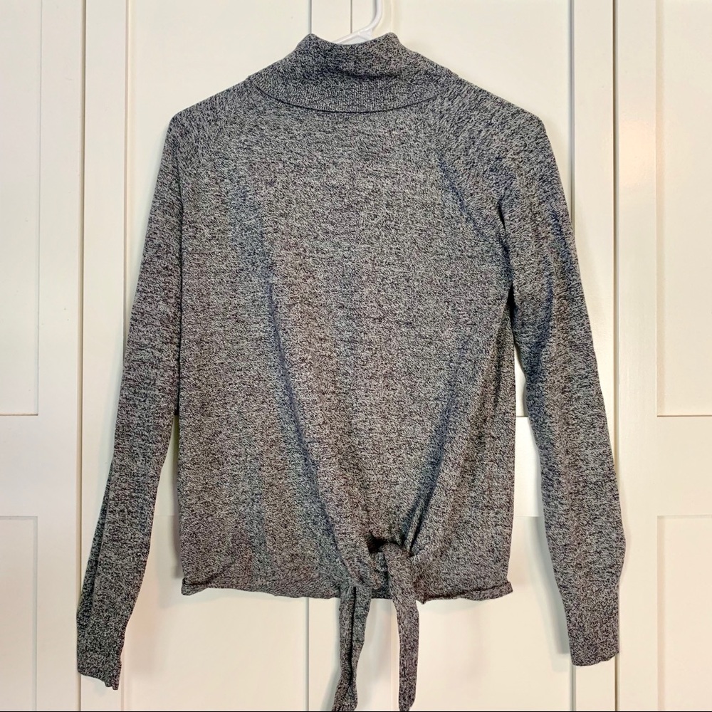 Grey Cropped Turtleneck